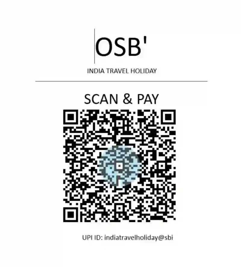 OSB' India Travel Holiday QR code for scan & pay. UPI ID: indiatravelholiday@sbi