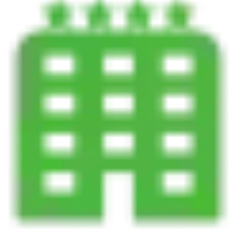 Green multi-story building icon